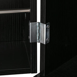 English Elm 72 Inch Fluted Tall Pantry Cabinet with Deep Drawers and Door Spice Rack Shelving Black W2917S00020