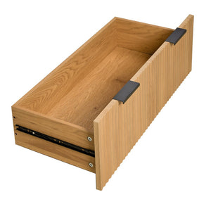 English Elm 72 Inch Fluted Tall Pantry Cabinet with Deep Drawers and Door Spice Rack Shelving Oak W2917S00021