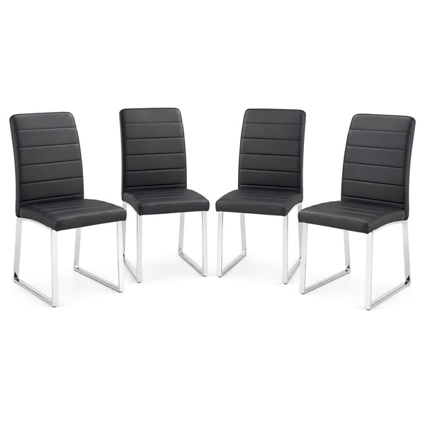 English Elm 4-Pack PU Leather Dining Chairs Iron Frame Thick Cushioned Seating for Home Office W2920P294512