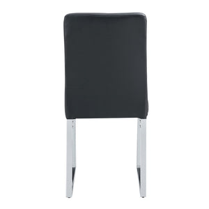 English Elm 4-Pack PU Leather Dining Chairs Iron Frame Thick Cushioned Seating for Home Office W2920P294512