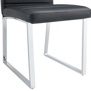 English Elm 2-Pack PU Leather Dining Office Chairs with Dense Foam Cushion and Iron Tube Frame W2920P294513