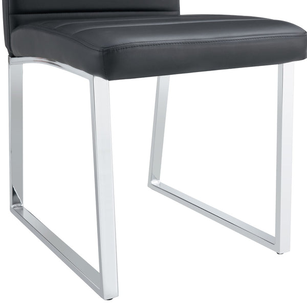 English Elm 2-Pack PU Leather Dining Office Chairs with Dense Foam Cushion and Iron Tube Frame W2920P294513