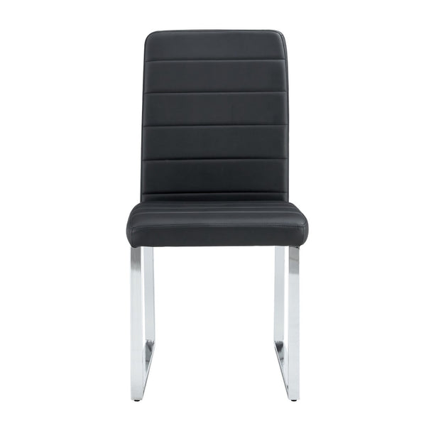 English Elm 2-Pack PU Leather Dining Office Chairs with Dense Foam Cushion and Iron Tube Frame W2920P294513
