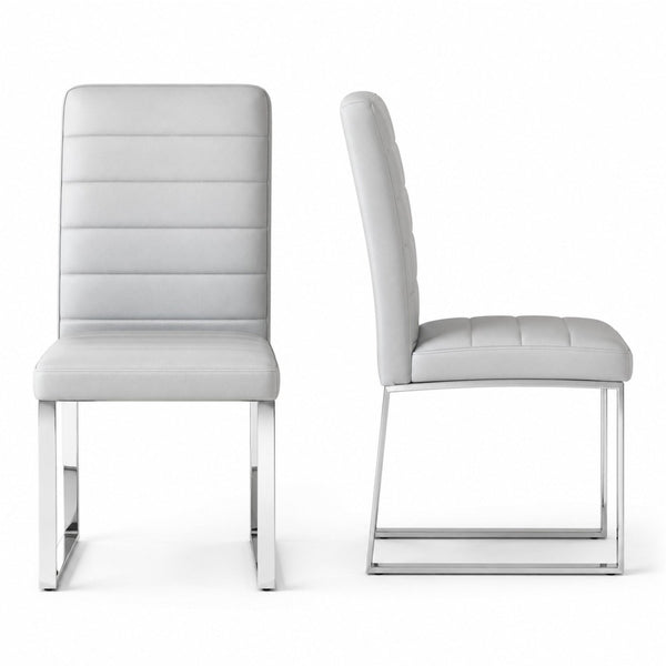 English Elm 2-Pack PU Leather Dining Office Chairs with Thick Foam Cushions and Iron Legs W2920P294515
