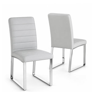 English Elm 2-Pack PU Leather Dining Office Chairs with Thick Foam Cushions and Iron Legs W2920P294515