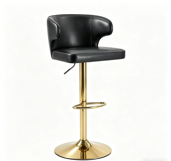 English Elm Modern Pu Leather Swivel Barstool with High Back Padded Seat for Kitchen Counter Black W2920P419844
