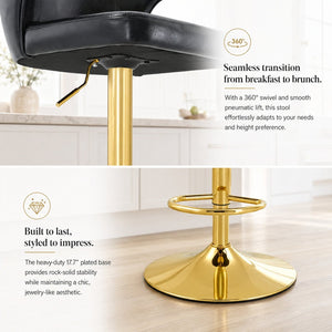 English Elm Modern Pu Leather Swivel Barstool with High Back Padded Seat for Kitchen Counter Black W2920P419844