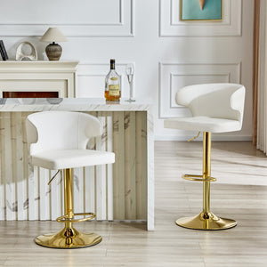 English Elm Modern Pu Leather Swivel Barstool with High Back Padded Seat for Kitchen Counter White W2920P419845
