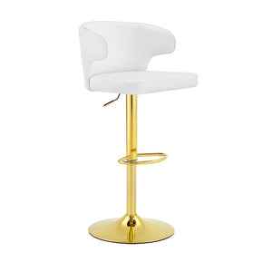 English Elm Modern Pu Leather Swivel Barstool with High Back Padded Seat for Kitchen Counter White W2920P419845