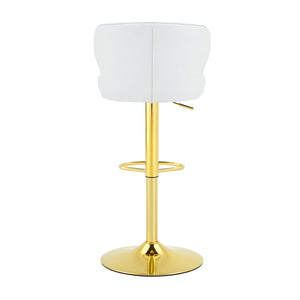 English Elm Modern Pu Leather Swivel Barstool with High Back Padded Seat for Kitchen Counter White W2920P419845