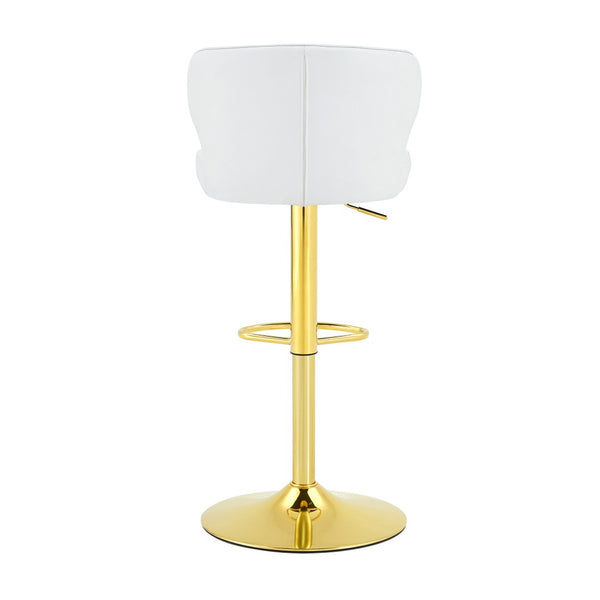 English Elm Modern Pu Leather Swivel Barstool with High Back Padded Seat for Kitchen Counter White W2920P419845