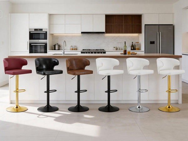 English Elm Modern Pu Leather Swivel Barstool with High Back Padded Seat for Kitchen Counter White W2920P419845