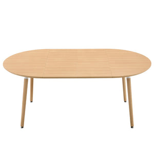 English Elm 3-in-1 Expandable Round Oval Dining Table Hardwood Legs Wood Grain Veneer Seats 8 W2920P420922
