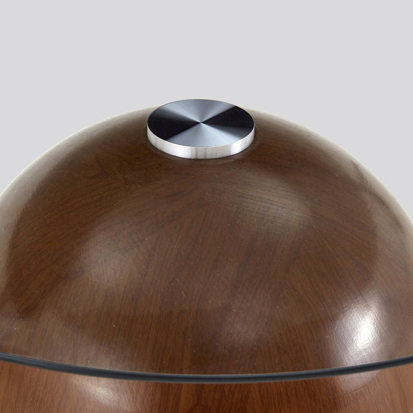 English Elm Nesting Coffee Tables Set of 2 Round Tempered Glass Tops Walnut Steel Base Modern W2920P438804