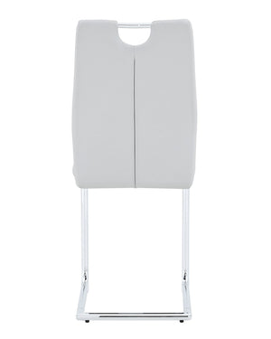 English Elm Modern Faux Leather Cantilever Dining Chairs Set of 2 with Chrome Base and High Back W2920P454714