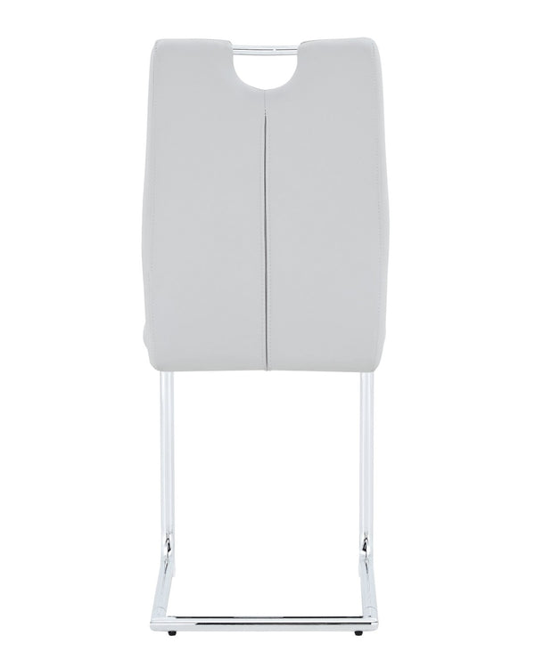 English Elm Modern Faux Leather Cantilever Dining Chairs Set of 2 with Chrome Base and High Back W2920P454714