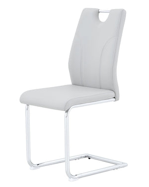 English Elm Modern Faux Leather Cantilever Dining Chairs Set of 2 with Chrome Base and High Back W2920P454714