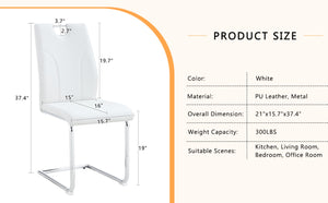 English Elm Modern PU Leather Dining Chair Set of 4 with Ergonomic Back and Chrome Steel Legs W2920P454844