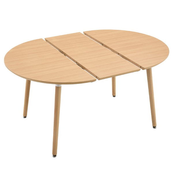 English Elm 3-In-1 Extendable Round Oval Dining Table Seats up to 8 with Silent Rail System W2920P477793