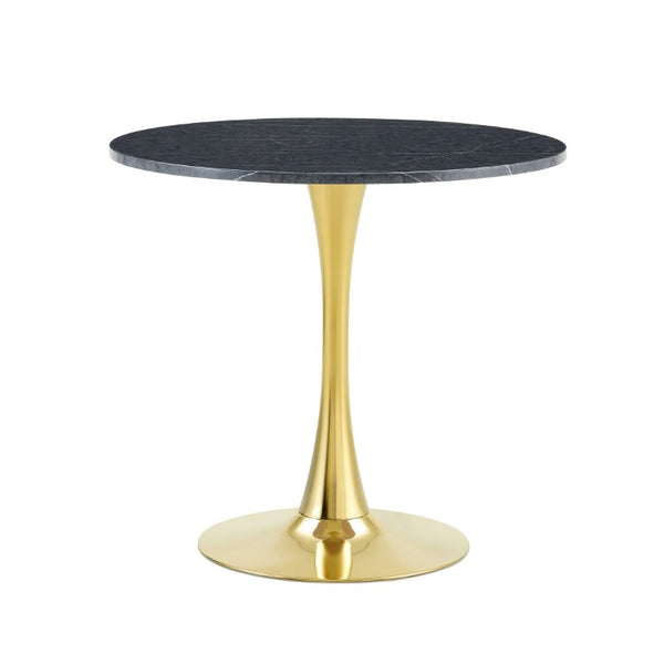 English Elm Round Faux Marble Tulip Dining Table Mid Century Pedestal Base Seats Four Compact W2920P480516
