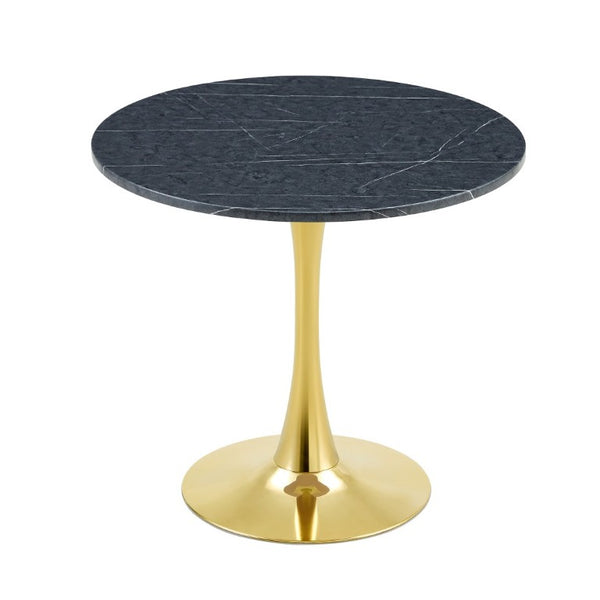 English Elm Round Faux Marble Tulip Dining Table Mid Century Pedestal Base Seats Four Compact W2920P480516