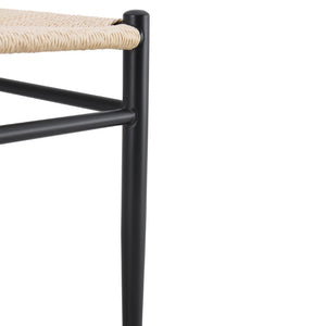 English Elm Wesborn Iron Dining Chair Set of 2 with Woven Rope Seat and Y Back Wishbone Frame W2920P483791