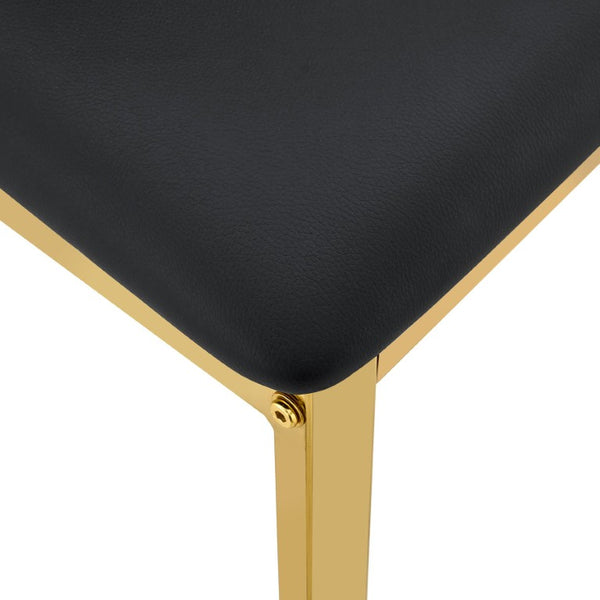 English Elm Modern Gold Frame High Back Faux Leather Dining Chairs with Lumbar Support Set of 2 W2920P486333