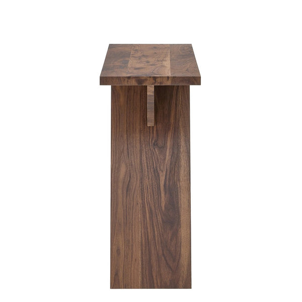 English Elm Console Table Slim V-base Entryway Sofa Desk Mid-century Engineered Wood Hallway W2920P494443