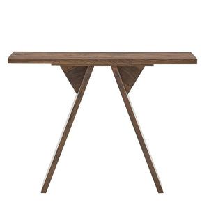 English Elm Console Table Slim V-base Entryway Sofa Desk Mid-century Engineered Wood Hallway W2920P494443