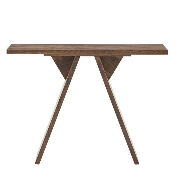 English Elm Console Table Slim V-base Entryway Sofa Desk Mid-century Engineered Wood Hallway W2920P494443