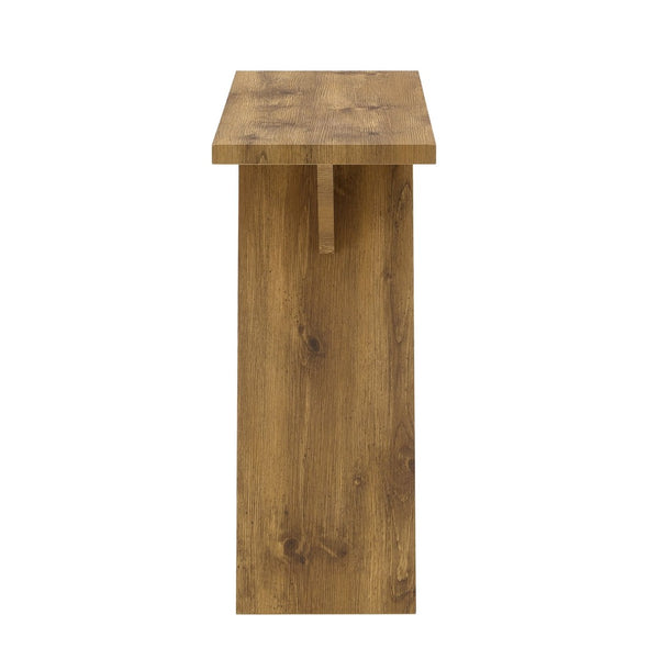 English Elm Console Table Slim V-base Entryway Piece with Wood Grain Finish for Modern Hallway Decor W2920P494444