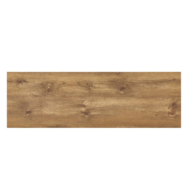 English Elm Console Table Slim V-base Entryway Piece with Wood Grain Finish for Modern Hallway Decor W2920P494444
