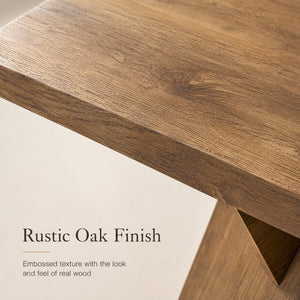 English Elm Console Table Slim V-base Entryway Piece with Wood Grain Finish for Modern Hallway Decor W2920P494444