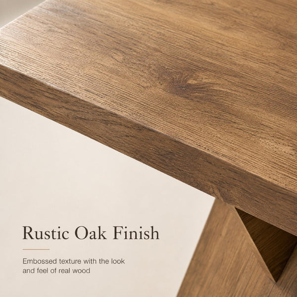 English Elm Console Table Slim V-base Entryway Piece with Wood Grain Finish for Modern Hallway Decor W2920P494444