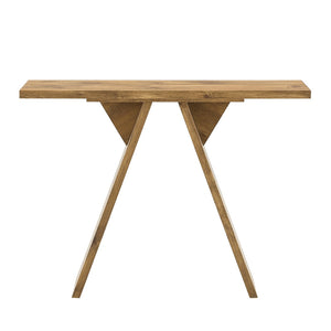 English Elm Console Table Slim V-base Entryway Piece with Wood Grain Finish for Modern Hallway Decor W2920P494444