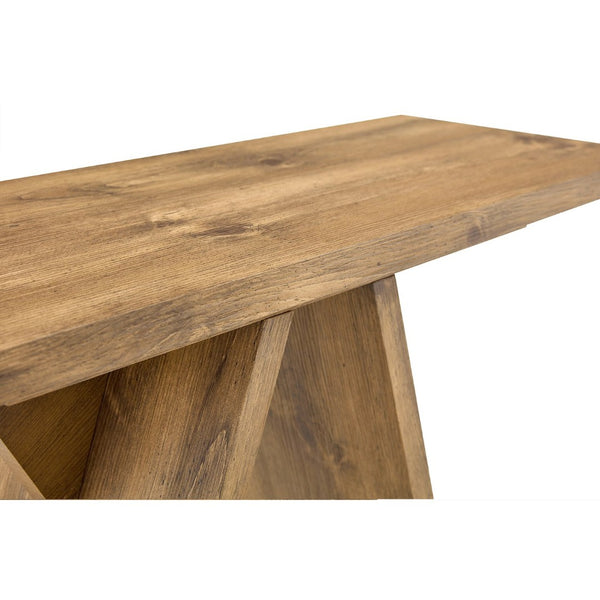 English Elm Console Table Slim V-base Entryway Piece with Wood Grain Finish for Modern Hallway Decor W2920P494444