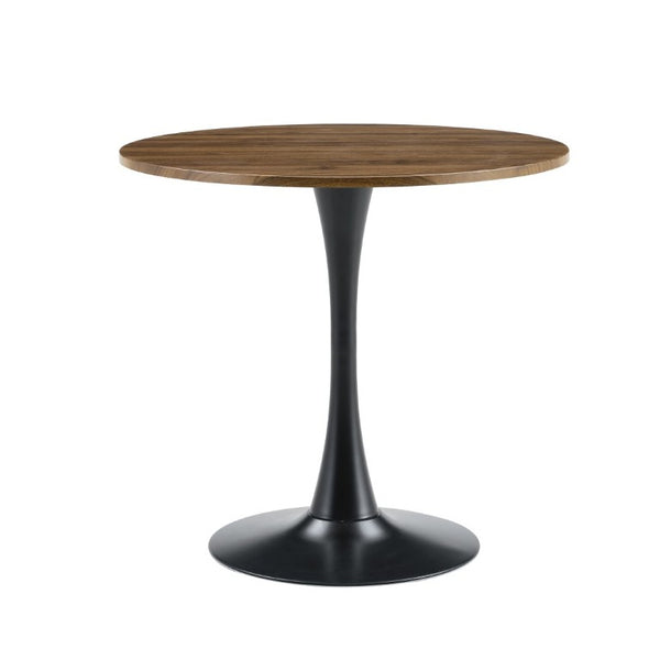 English Elm Round Tulip Pedestal Dining Table Faux Walnut Mid Century Modern Bistro Compact W2920P495955