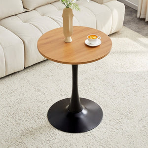 English Elm Round Tulip Pedestal Dining Table Mid Century Modern Bistro Style for Small Spaces W2920P495956