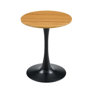 English Elm Round Tulip Pedestal Dining Table Mid Century Modern Bistro Style for Small Spaces W2920P495956