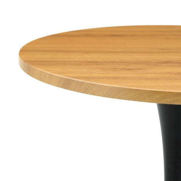 English Elm Round Tulip Pedestal Dining Table Mid Century Modern Bistro Style for Small Spaces W2920P495956