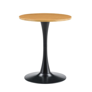 English Elm Round Tulip Pedestal Dining Table Mid Century Modern Bistro Style for Small Spaces W2920P495956
