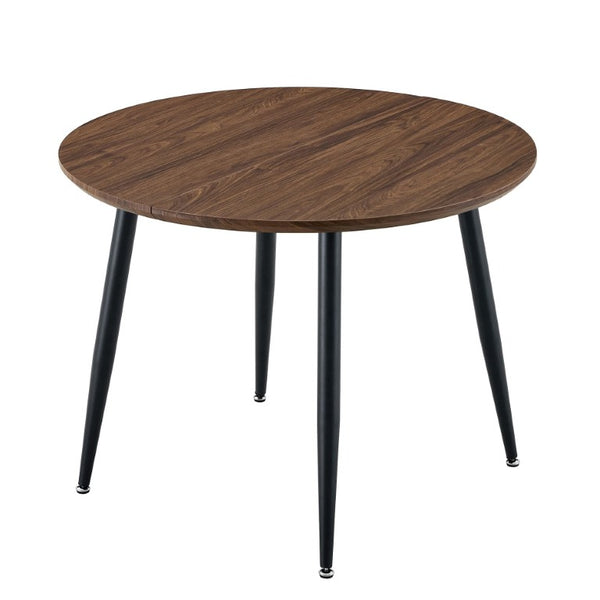 English Elm 3-In-1 Extendable Oval Dining Table Walnut MDF Top Steel Legs Seats up to 8 W2920P496516