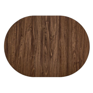 English Elm 3-In-1 Extendable Oval Dining Table Walnut MDF Top Steel Legs Seats up to 8 W2920P496516