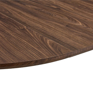 English Elm 3-In-1 Extendable Oval Dining Table Walnut MDF Top Steel Legs Seats up to 8 W2920P496516