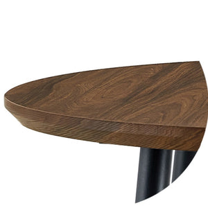 English Elm 3-In-1 Extendable Oval Dining Table Walnut MDF Top Steel Legs Seats up to 8 W2920P496516