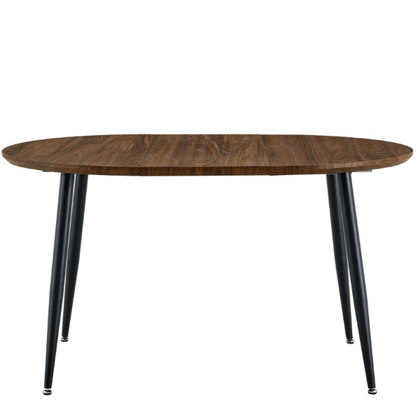 English Elm 3-In-1 Extendable Oval Dining Table Walnut MDF Top Steel Legs Seats up to 8 W2920P496516