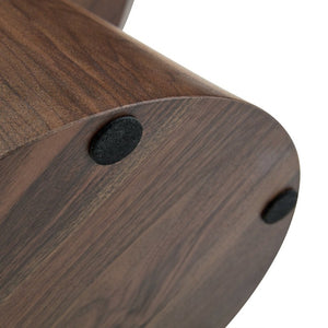 English Elm Walnut Grain Round Side Table Compact MDF Accent for Living Room or Bedroom Corner W2920P499489