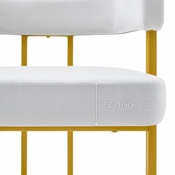 English Elm Modern Faux Leather Counter Barstools Set of 2 Gold Frame Upholstered Kitchen Seating W2920P503347