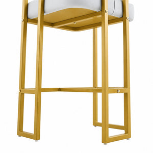 English Elm Modern Faux Leather Counter Barstools Set of 2 Gold Frame Upholstered Kitchen Seating W2920P503347