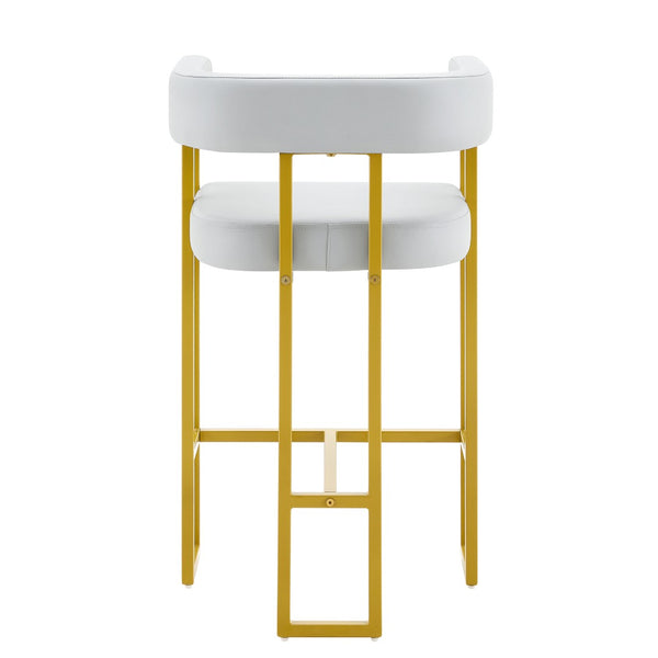 English Elm Modern Faux Leather Counter Barstools Set of 2 Gold Frame Upholstered Kitchen Seating W2920P503347